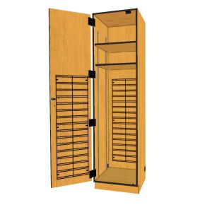 Fixed Media,1C Cabinet,Solar Oak,Composite Wood, Cabinet Feature(s): Keyed Lock,Column Features:Organizer, (1) Adj Shelf