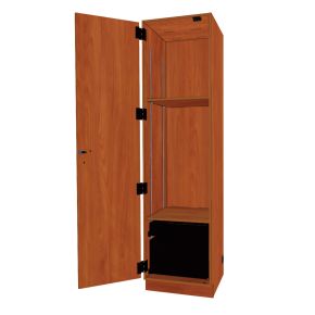 Fixed Media,1C Cabinet,Cherry,Composite Wood, Cabinet Feature(s): Keyed Lock ,Column Features: (1) Adj Shelf,(1) File Dwr,(1) 4" Dwr