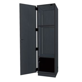 Fixed Media,1C Cabinet,Graphite,Composite Wood, Cabinet Feature(s): Keyed Lock ,Column Features: (1) Adj Shelf,(1) File Dwr,(1) 4" Dwr