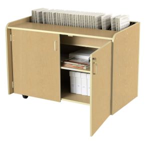 Music Sorting Rack,Fusion Maple,Composite Wood,With Doors