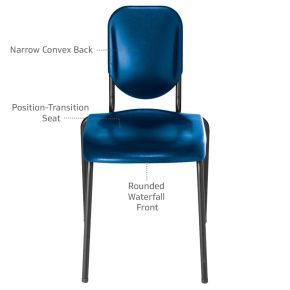 Nota Standard Chair Black Frame/Blue Seat 20.5"