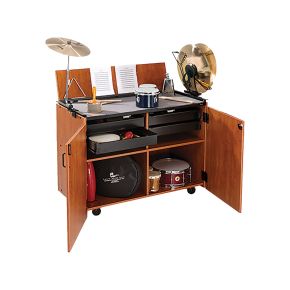 Deluxe Percussion Workstation,Cherry,Composite Wood,  Includes: Cymbal Cradle,Suspended Cymbal Holder,& Pop-Up Music Desk