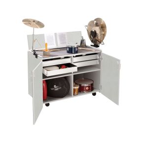 Deluxe Percussion Workstation,Oyster,Composite Wood, Includes: Cymbal Cradle,Suspended Cymbal Holder,& Pop-Up Music Desk