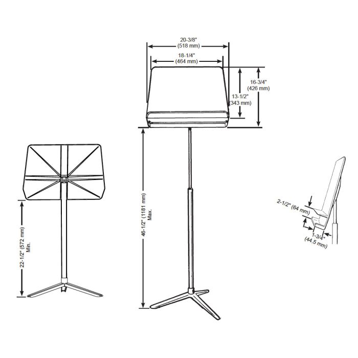 Bravo Music Stand Black Desk/Black Post